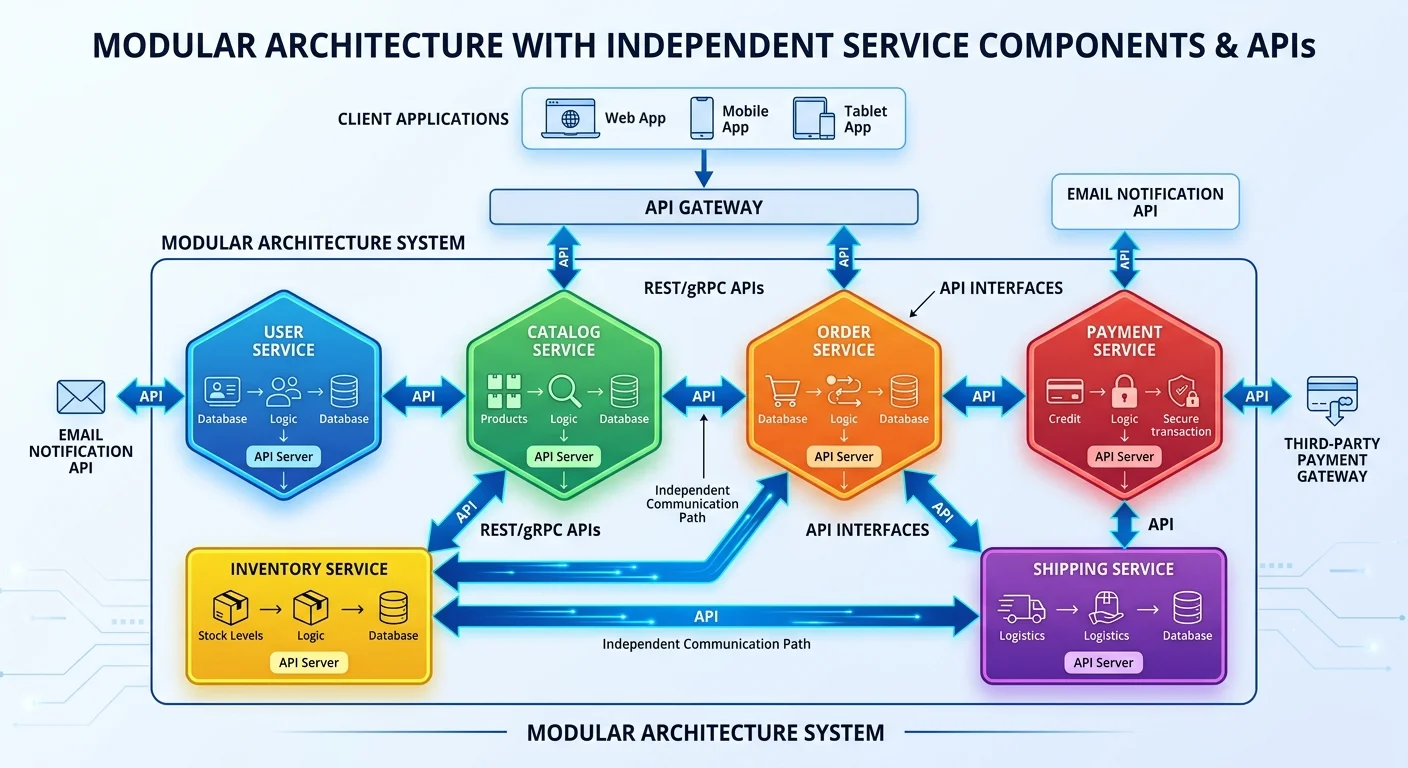 Modular architecture diagram for scalable code design