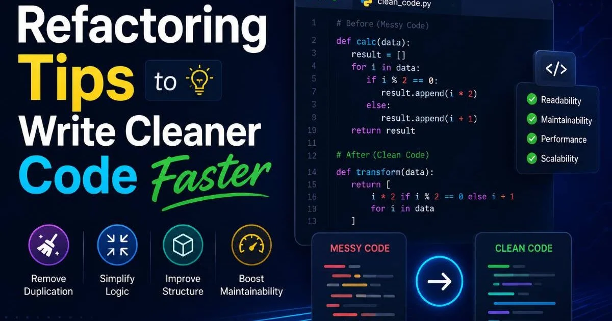 Refactoring Tips to Write Cleaner Code Faster